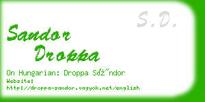 sandor droppa business card